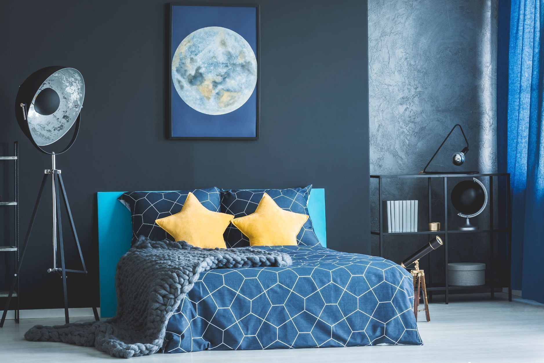 Blue Two Colour Combination for Bedroom Walls & Images Gallery
