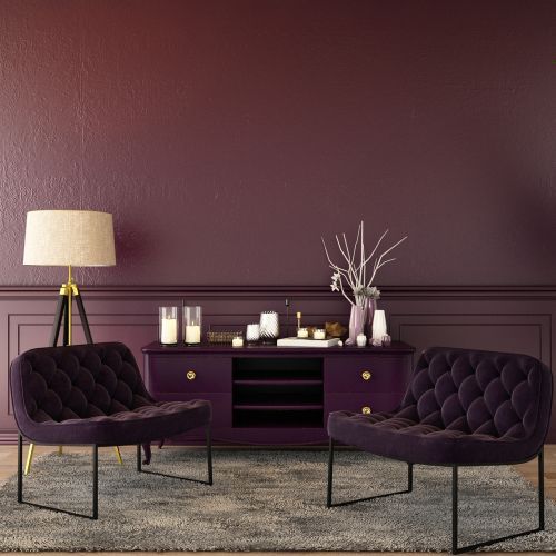 Royal magenta and dark purple shade living room for everyone