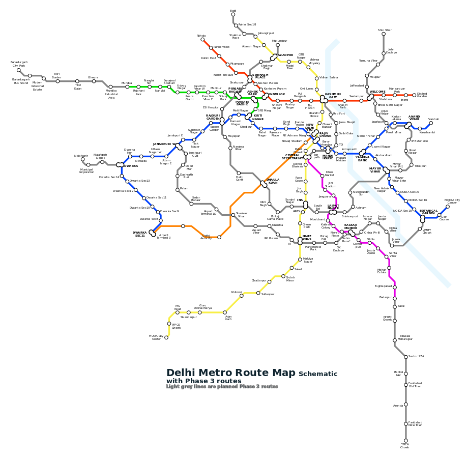 mg road to new delhi metro travel time