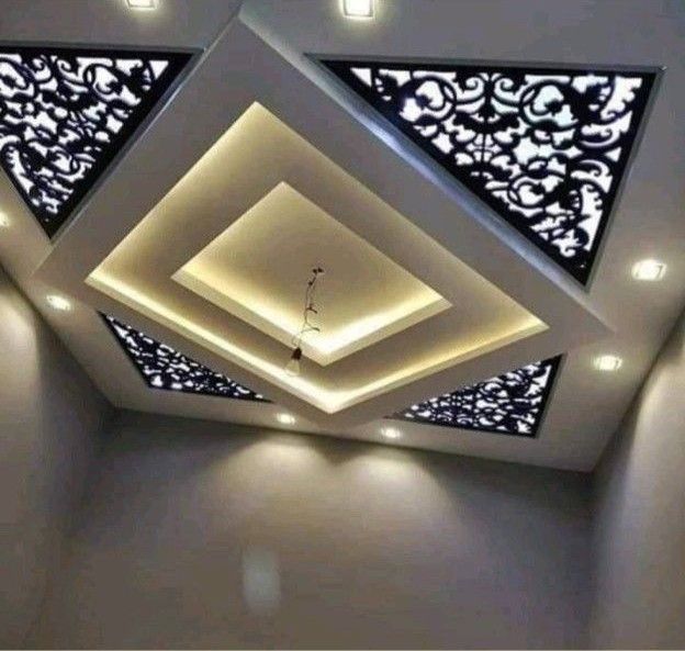 Black lacework new false ceiling design