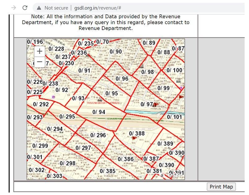 screenshot of delhi land record map sample gis