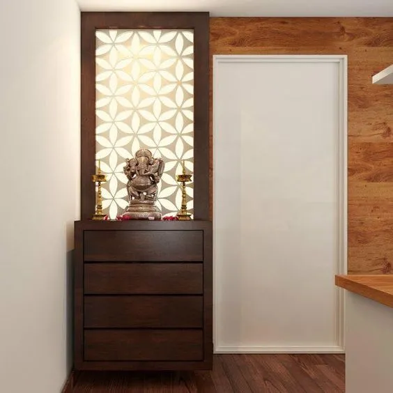 Wooden Cabinetry Indian Style Pooja Room Designs