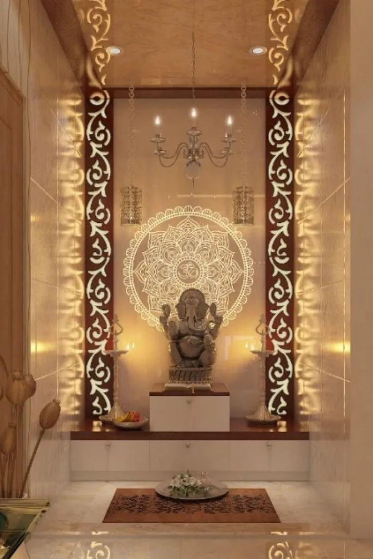Glamorous, Modern Indian Style Pooja Room Designs