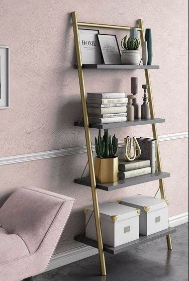 Stylish-Ladder-Bookshelf-Design