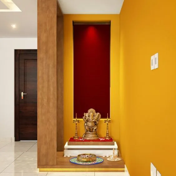 Bright and Beautiful Indian Style Pooja Room Designs