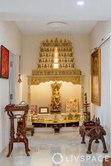 A Middle Class Indian Style Pooja Room Design Made More Royal With A Stupi Installation 0 1200 