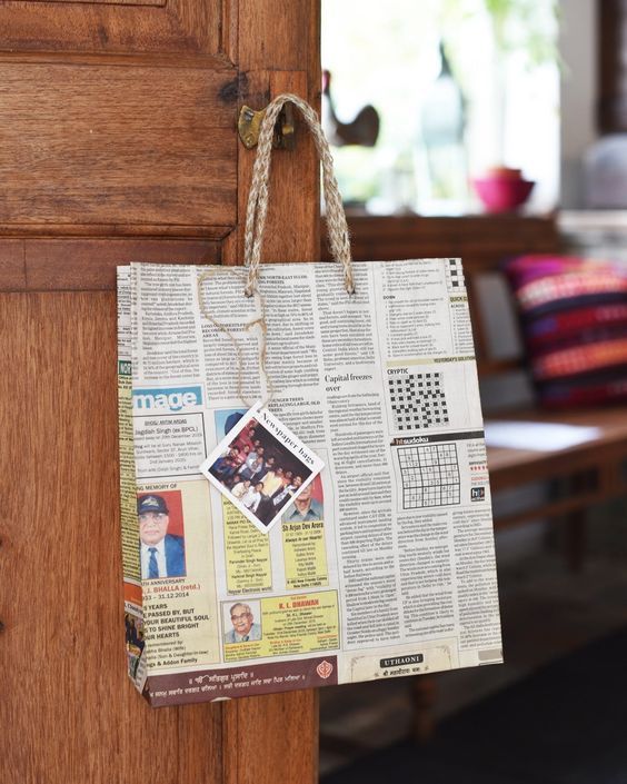 Newspaper Bags | 8 DIY Ways to Ingeniously Recycle Your Newspaper