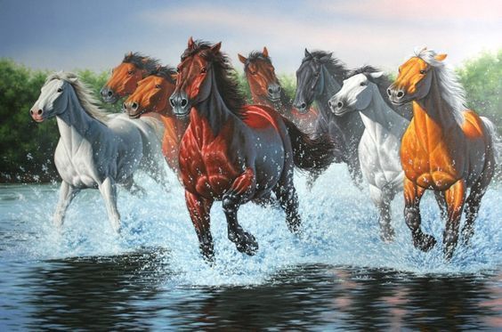 8 Galloping Horses Feng Shui wallpaper for success
