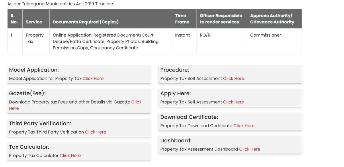 Online process for self-assessment under Nizampet Municipal Corporation