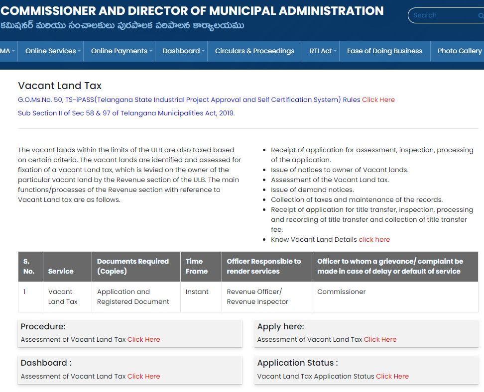 Nizampet Municipal Corporation Property Tax