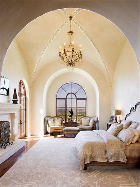 Arched ceiling bedroom design