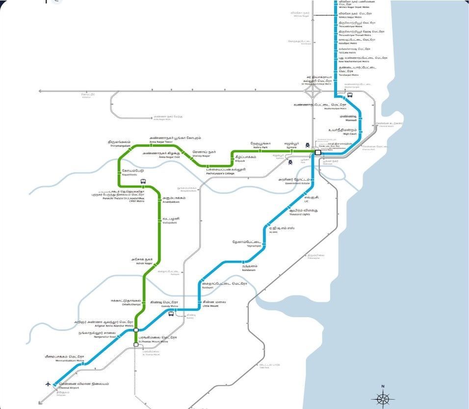 Blue Line Metro Chennai - Facts, Route Map, & Stations | Chennai Metro ...