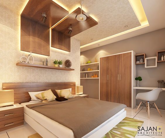 Earthy ceiling bedroom design for bedroom