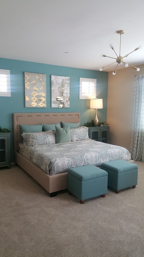 Aqua bedroom colour scheme 