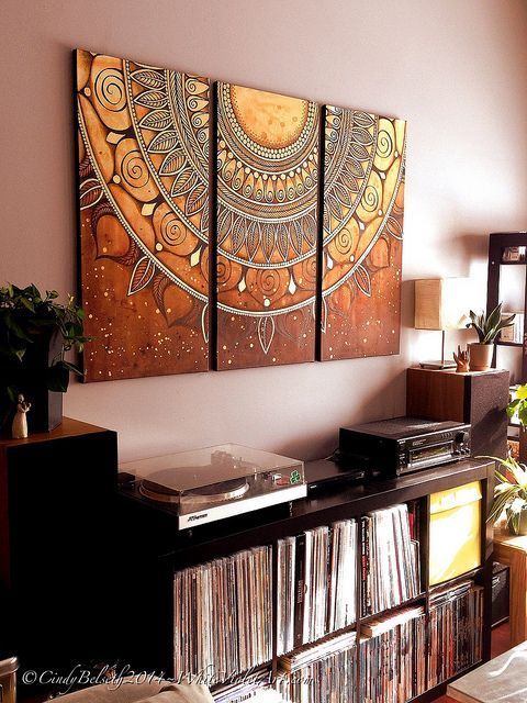 Triptych Mandala Painting - Wall Painting Idea