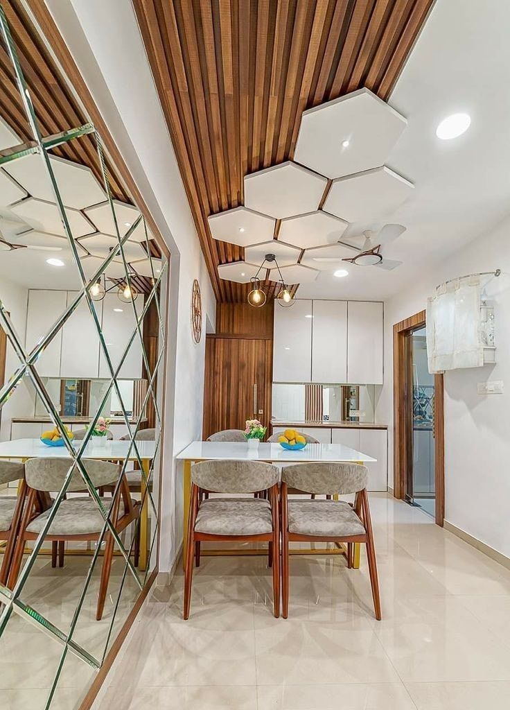 Hexagon Plus Minus POP Ceiling Design