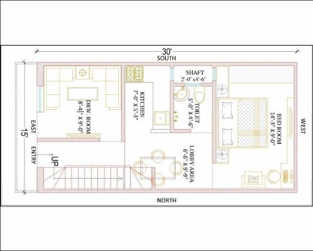 15 X 30 House Plan