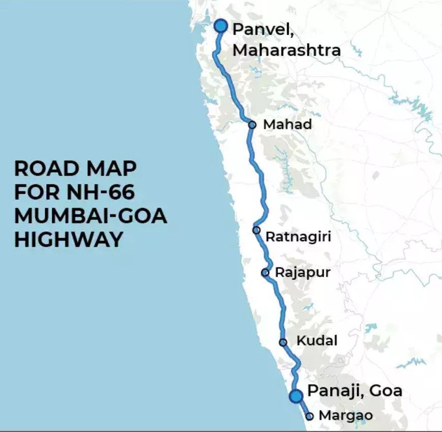 Goa to Mumbai Google map