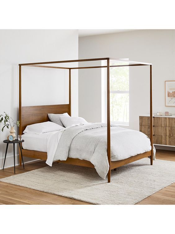 Mid-century modern bedroom double bed design