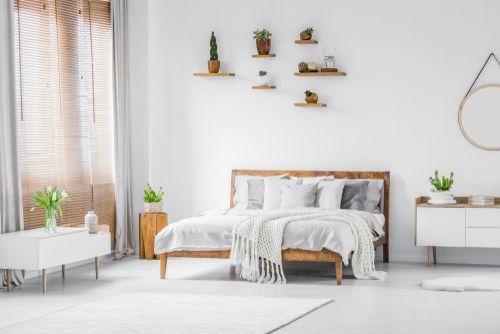 Minimalist bedroom double bed design