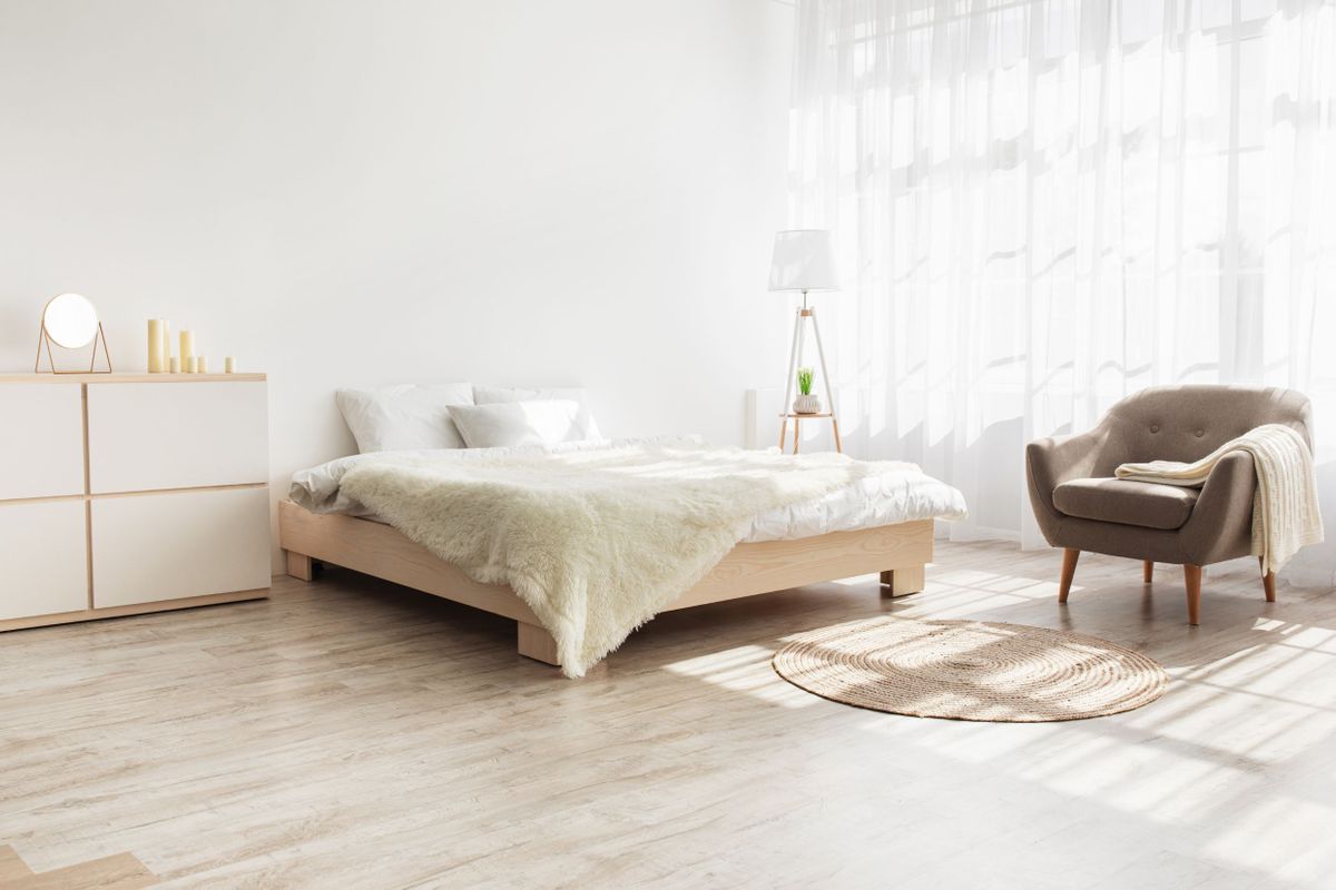 Scandinavian-Style bedroom double bed design