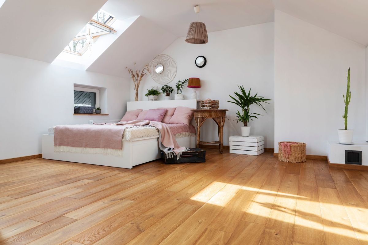 Wooden flooring in bedroom decor