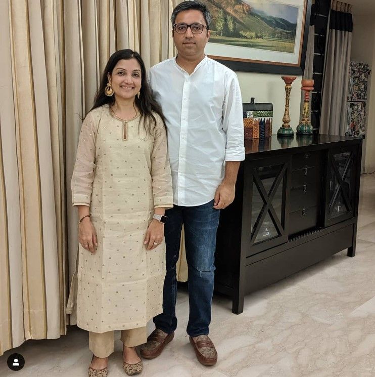 Ashneer and Madhuri at their house in Panchshila Park, New Delhi