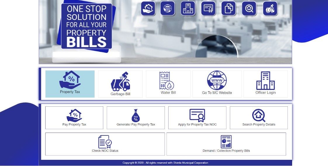 View the Property tax tab highlighted on left side of page