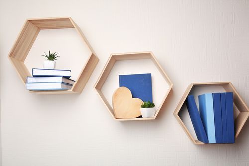 hexagon book shelf design
