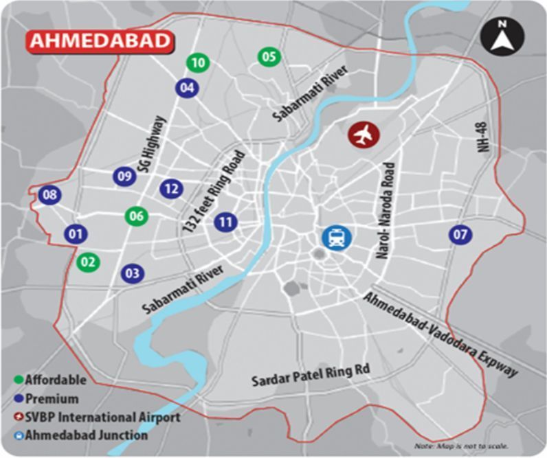 Map Of Ahmedabad 0 1200 
