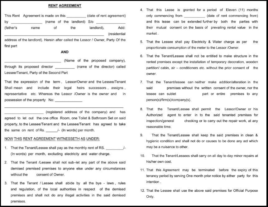 Rental Agreement Registration 2024 Rent Agreement Period or Tenure
