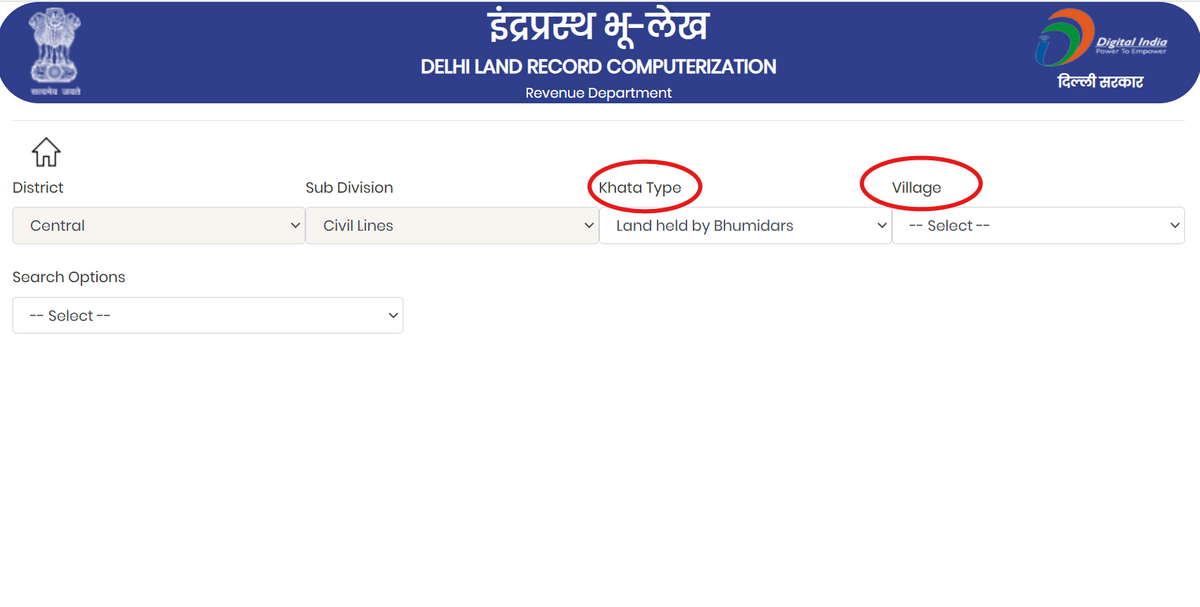 checking delhi land record by khasra number