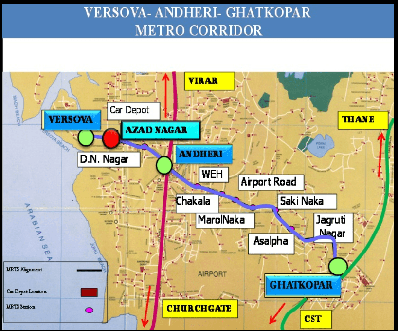 Map Stations More Mumbai   Versova Andheri Ghatkopar Route Mumbai Metro 0 1200.PNG