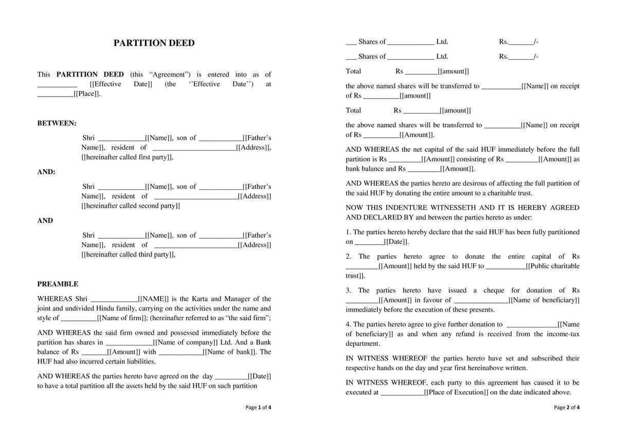 Partition Deed: Format, Documents & Stamp Duty | Latest Updates