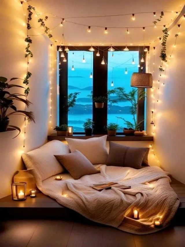 7 Beautiful Bedroom Fairy Lights Design Ideas