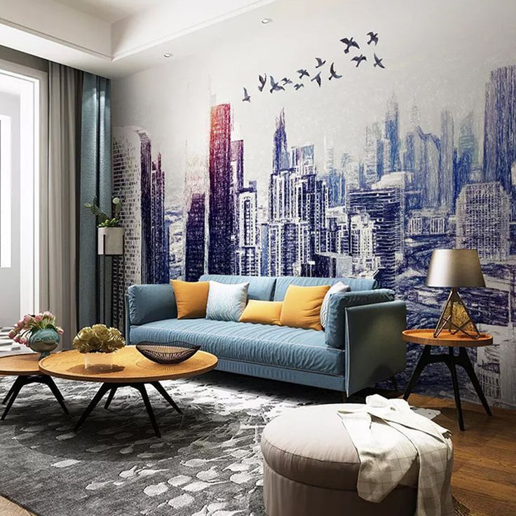 Spray paint the city skyline for your living room