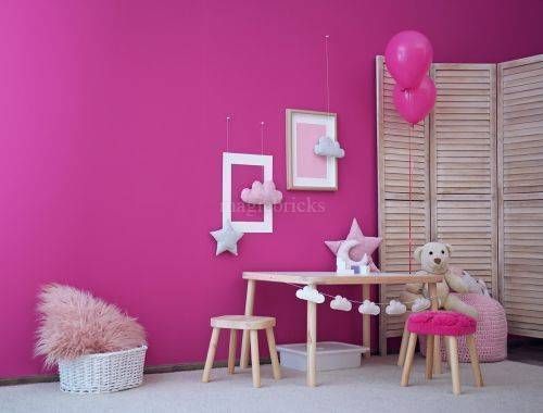 Decorate your kids room using deep pink colour