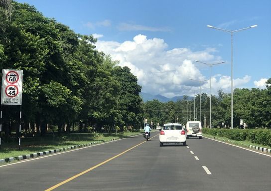 View of a road near Sector 11 Chandigarh