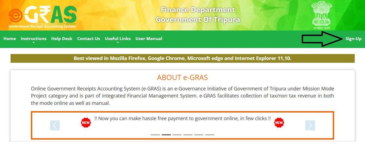 egras registration for stamp duty payment in tripura