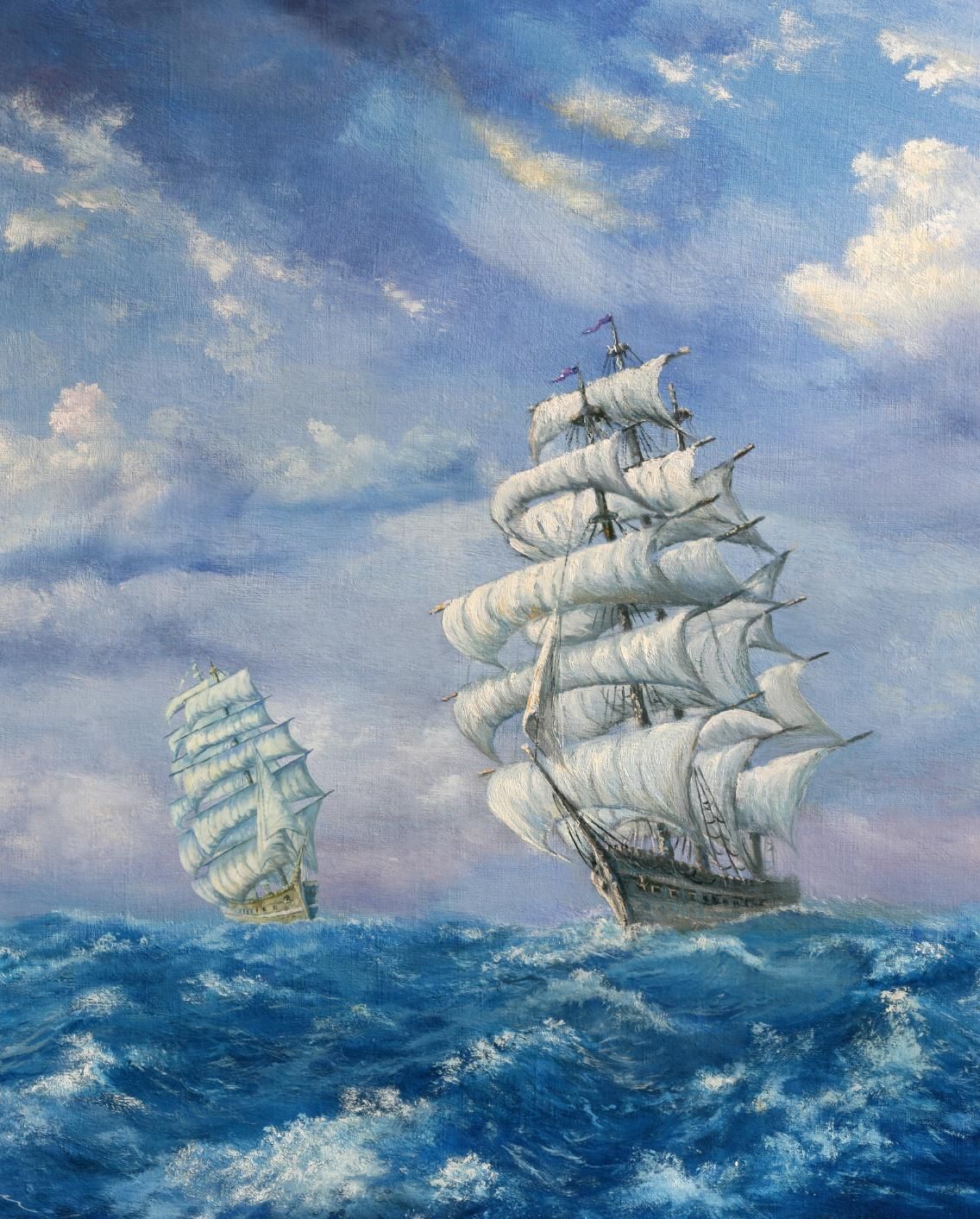 A ship painting with more than one ship denotes more than one source of income