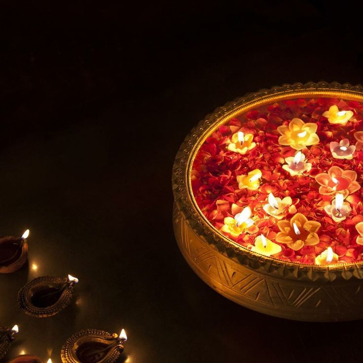 Diyas decorated for the Bengali New Year