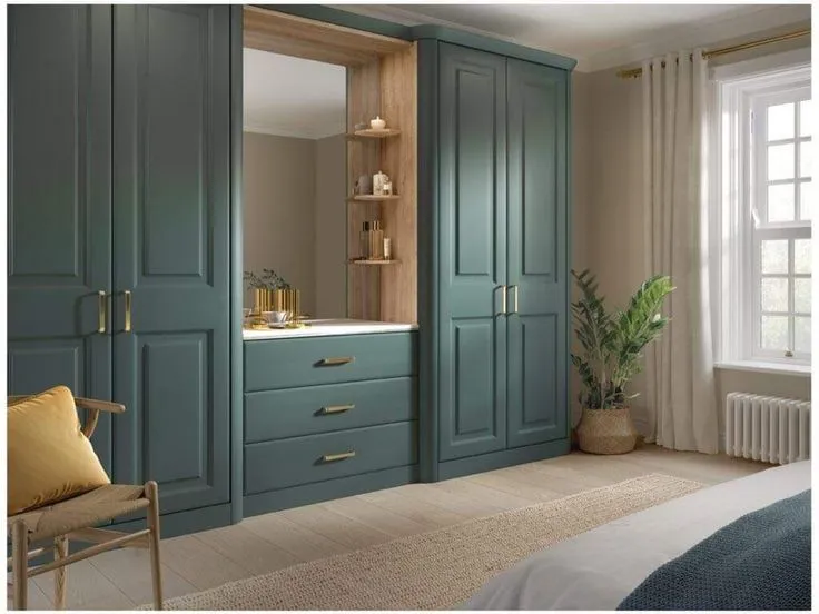 An aesthetic wall almirah design cum dressing table to save space in your home