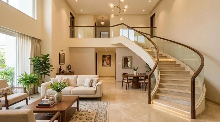 Staircase Designs That Become the Highlight of Duplex Homes