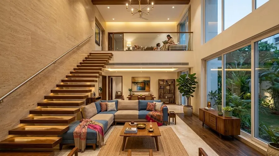 Staircase Designs That Become the Highlight of Duplex Homes