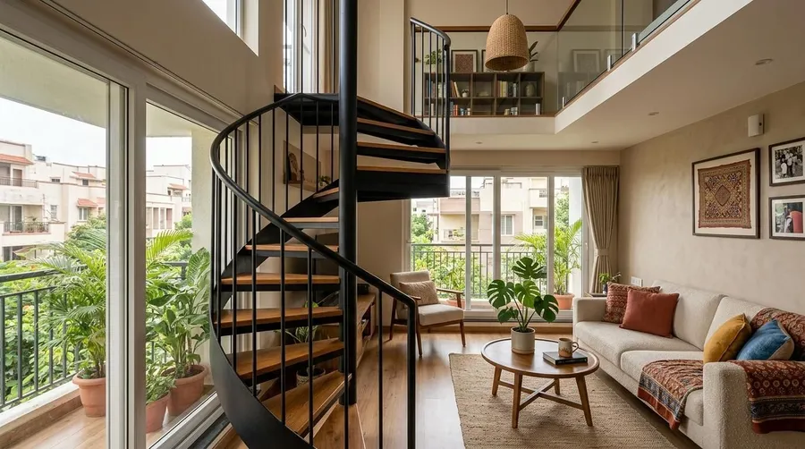Staircase Designs That Become the Highlight of Duplex Homes