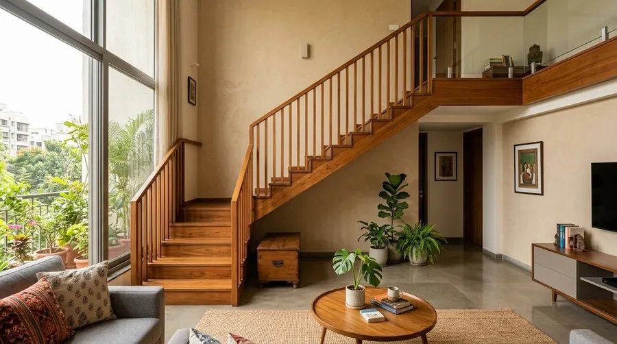 Staircase Designs That Become the Highlight of Duplex Homes