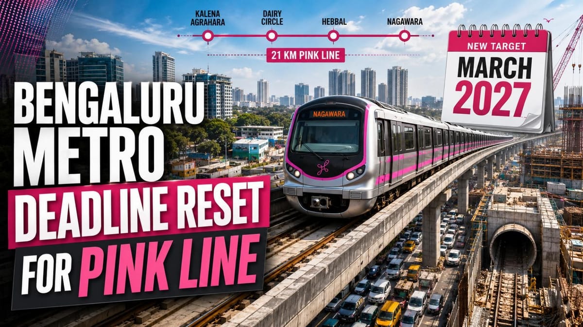 Bengaluru Metro Pink Line Full Corridor Pushed to March 2027