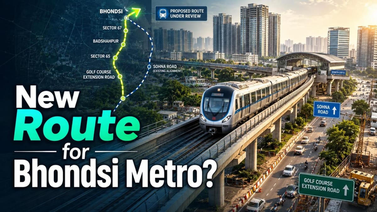 Gurugram Metro to Bhondsi: 20-km Corridor with 17 Stations May Skip Sohna Road