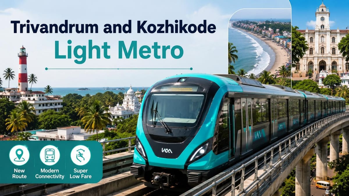 Kerala Light Metro in Trivandrum and Kozhikode: Localities to Get Stations in New Route Map and Offers Super Low Ticket Fares