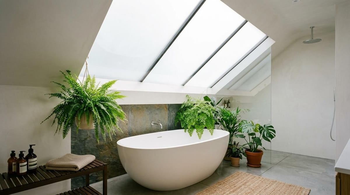 Skylight over bathtub